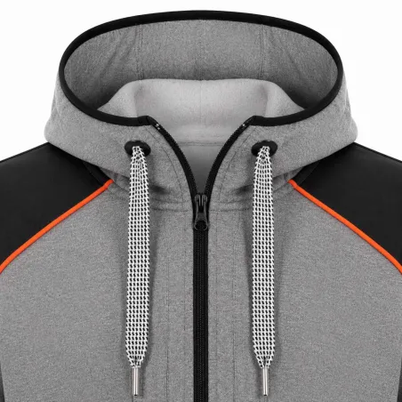 Blouson femme molletonné gris capuche 2 poches XS-2XL