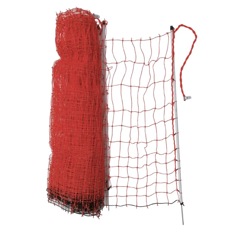 Filet volaille 25m H110 cm orange avec porte intégré