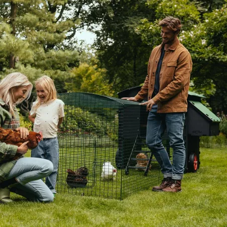 Extension 1m pour enclos poulailler 8-15 poules - Vert foncé