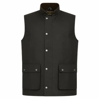 Gilet chasse Walker and Hawkes vert coton ciré 4 poches