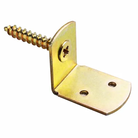 Lot de 4 équerres galvanisées pour clôture bois - Vis 3,8 cm