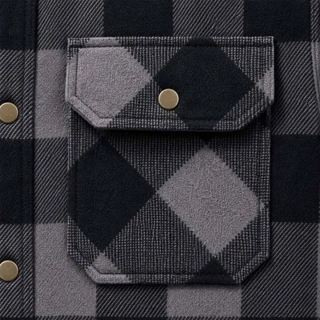 Chemise polaire homme Jeff Brandit® - Gris/noir manches longues