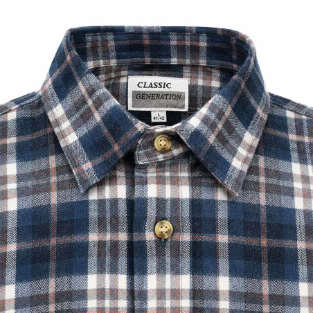 Chemise travail longue bleu Chevron L à 2XL - 100% coton