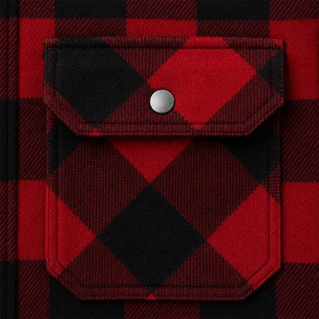 Chemise polaire Jeff Brandit® rouge/noire - Homme manches longues