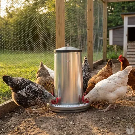 Lot de 5 mangeoires métal 5kg pour volailles