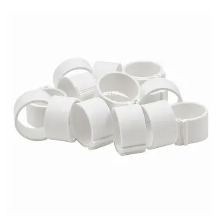 Lot de 50 bagues à clip éco Ø20mm - Blanc