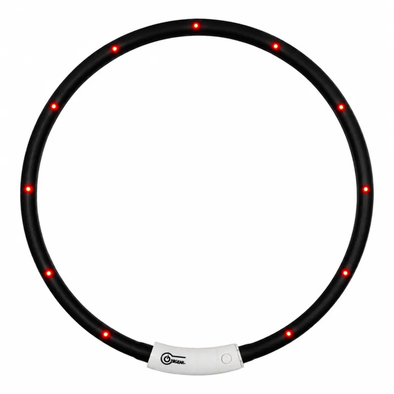Collier LED noir réglable - Visibilité 500m