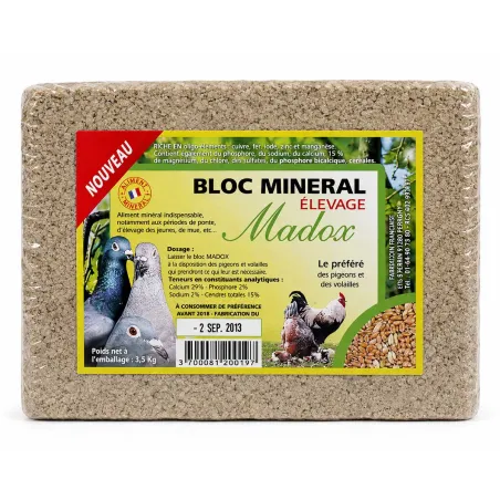 Bloc minéral 3,5 kg pour volailles - PERRIN MADOX