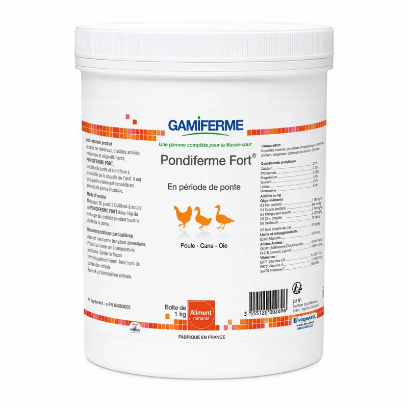 Aliment minéral Pondiferme Fort pour poules pondeuses 1kg