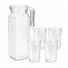Set carafe 1,1L + 4 verres 200ml en verre élégant