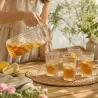 Set carafe 1,1L + 4 verres 200ml en verre élégant