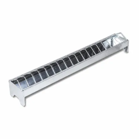 Mangeoire volaille galvanisée 75 cm anti-gaspi