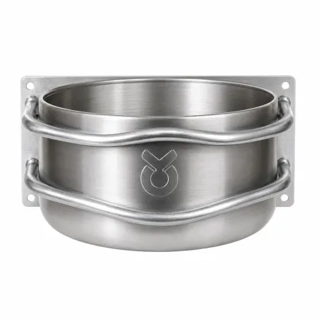 Mangeoire ronde inox pour grands animaux - 18L