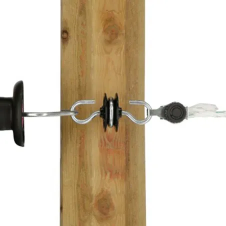 Isolateur rotatif double pour porte de clôture électrique