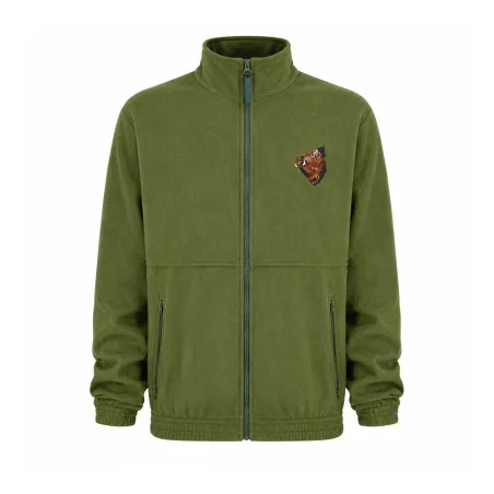 Blouson polaire kaki brodé sanglier - M à 3XL