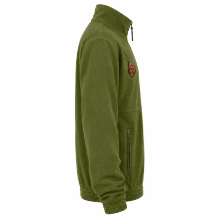 Blouson polaire kaki brodé sanglier - M à 3XL