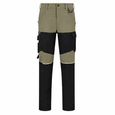 Pack 2 pantalons travail extensibles 4 sens kaki/noir