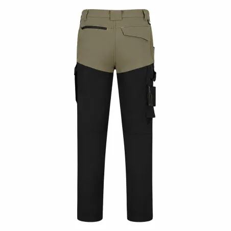 Pack 2 pantalons travail extensibles 4 sens kaki/noir