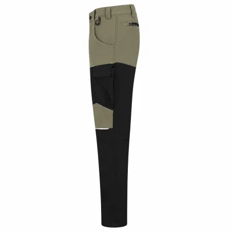Pack 2 pantalons travail extensibles 4 sens kaki/noir