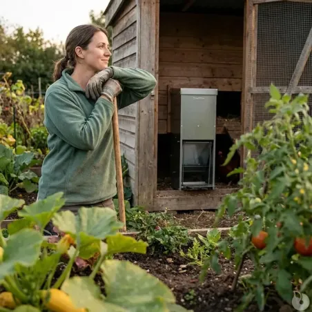 Mangeoire galvanisée anti-rongeurs 23 kg pour volailles