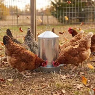 Abreuvoir galvanisé 12L Gaun pour volailles - Double paroi