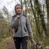 Blouson femme molletonné gris capuche 2 poches XS-2XL