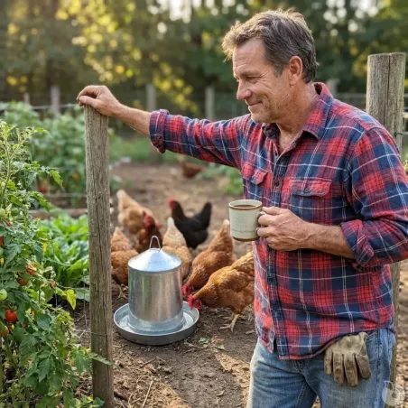 Abreuvoir galvanisé 12L Gaun pour volailles - Double paroi