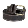 Ceinturon cuir marron à surpiqûres pour éleveurs