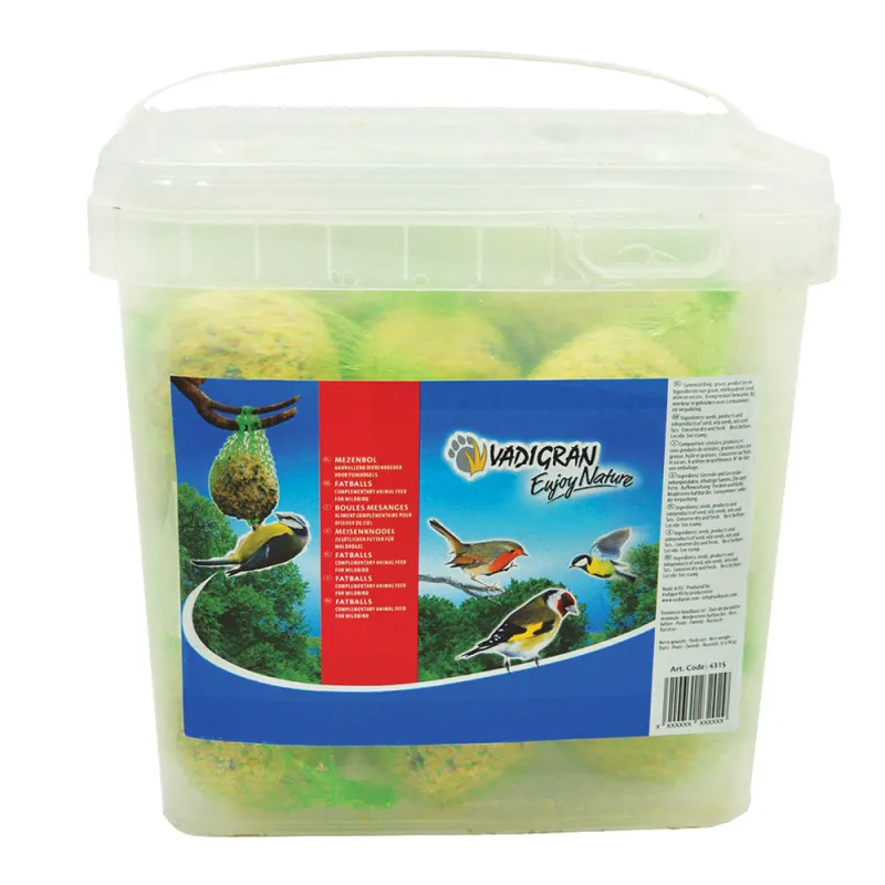 Seau de 35 boules de graisse pour mésanges