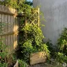 Jardinière bois treillis 40x31x140cm - élégance naturelle