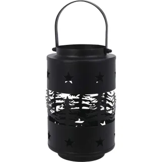 Lanterne en fer noir 14,5x20cm - Poignée intégrée 350g