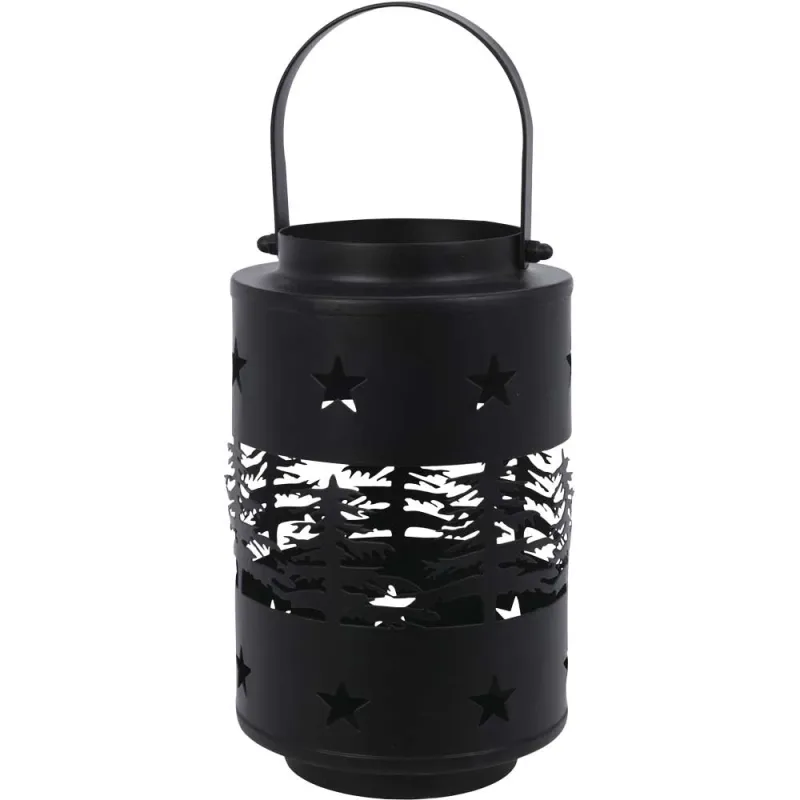 Lanterne en fer noir 14,5x20cm - Poignée intégrée 350g