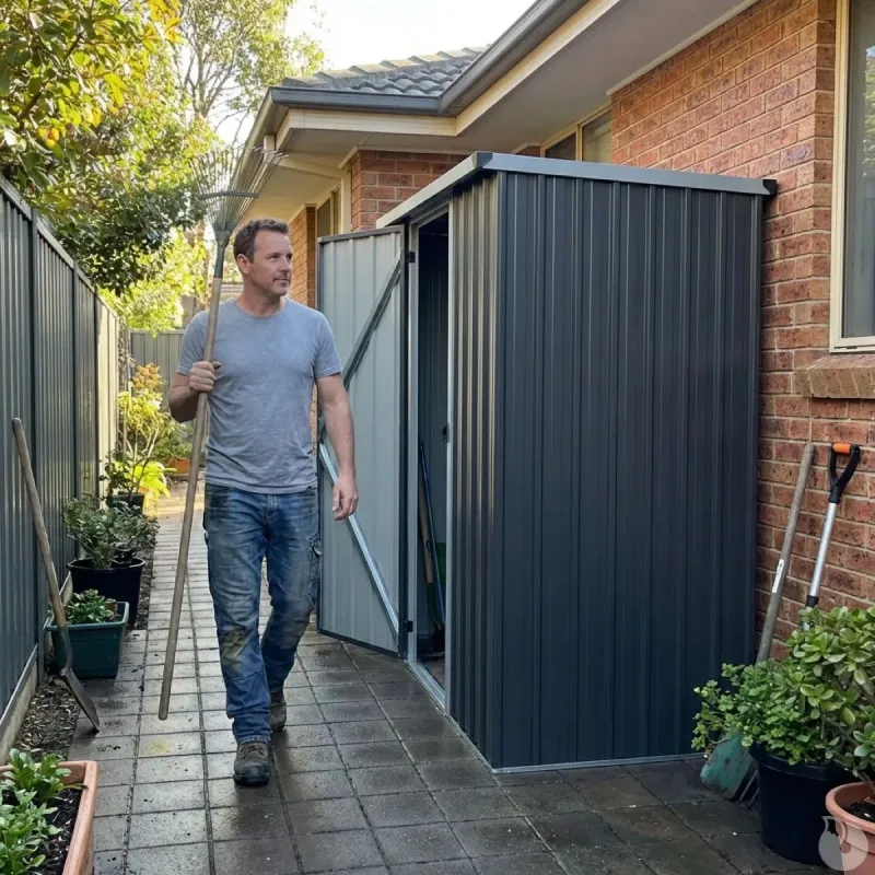 Abri jardin Durance acier - 1 porte - 1,28 m² gris/crème