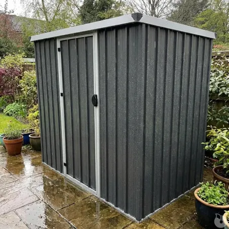 Abri jardin Durance acier - 1 porte - 1,28 m² gris/crème