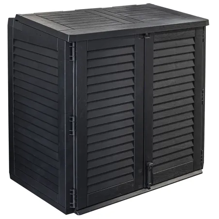 Coffre jardin 2 portes sécurisé 117x74x110 cm noir 780L