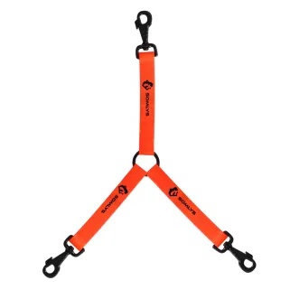 Laisse triple pour chiens - Orange 3cm x 3mm