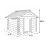 Niche chien en bois toit type chalet madrier toit PVC taille L 116 x 87 x 90 cm 