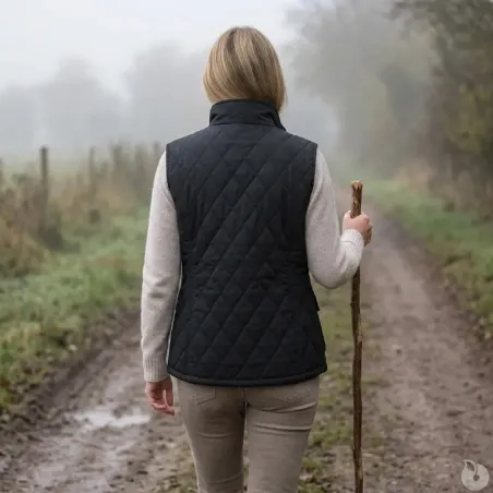 Gilet Haxby Walker & Hawkes vert coton ciré femme