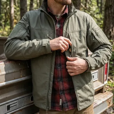 Veste Fighter 8 poches Ripstop Kaki M à 3XL - Élevage & Jardin