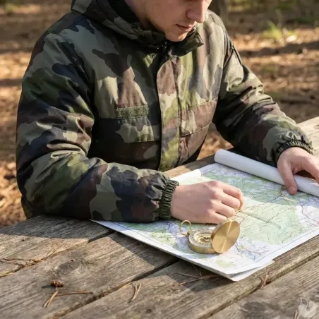 Veste coupe-vent fourrée camouflage S à 3XL