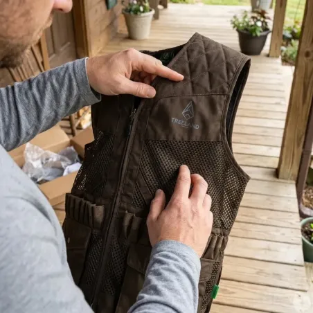 Gilet de chasse Treeland marron 20 cartouchières déperlant