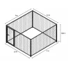 Kit chenil acier inox mailles 5x5 cm 1,50m et 2m