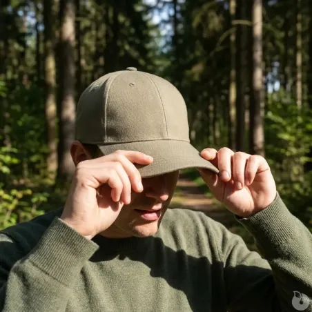 Casquette verte en coton à visière rigide - Taille unique