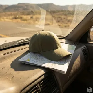 Casquette verte en coton à visière rigide - Taille unique