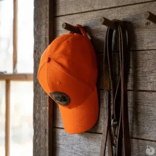 Casquette chasse sanglier coton orange réglable