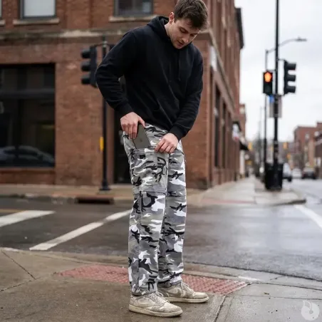 Pantalon BDU Camo Urban Idaho® Homme - Gris 65% Polyester
