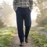 Pantalon jogging molleton marine 3 poches coton/polyester