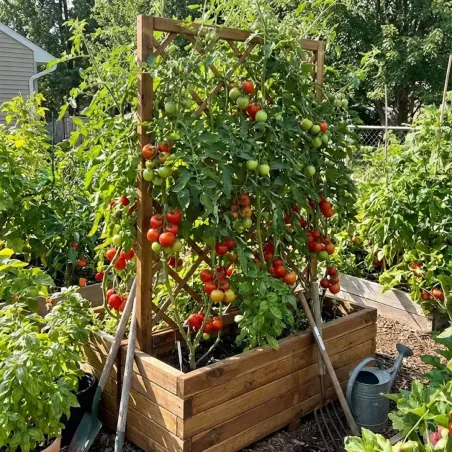 Jardinière bois autoclave classe 3 + treillis 90x31x140 cm