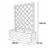Jardinière bois autoclave classe 3 + treillis 90x31x140 cm