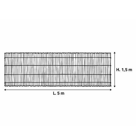 Clôture bambou fendu 5m x 1,5m - Occultation naturelle